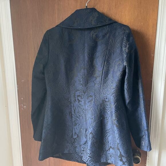 Y2K Blue brocade peacoat retro - Picture 8 of 10